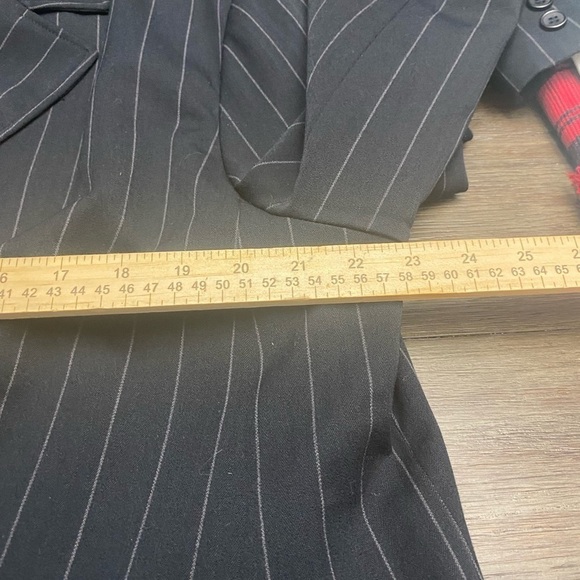 Rafaella Blazer Size 20W Gray Pin Striped Lined Button Front Business Career - Picture 5 of 8
